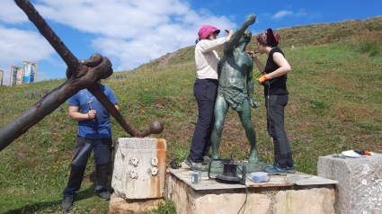 La restauración de las piezas del museo de anclas se llevó a cabo este verano