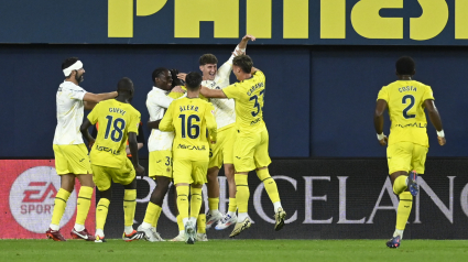 Los jugadores del Villarreal celebran el segundo gol ante Las Palmas,