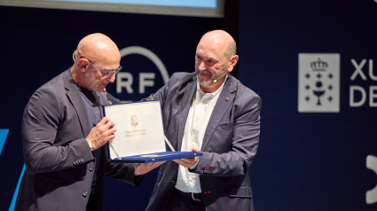 Luis de la Fuente con Rafael Louzan, presidente de la RFGF