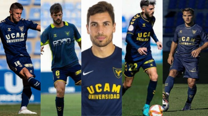 Chinchilla, Abenza, Morillas, Isi Ros y Tropi jugadores del Águilas FC