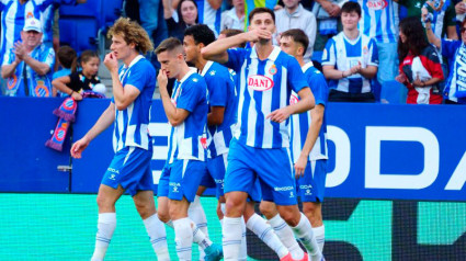 El central albanés del Espanyol marcó de cabeza ante el Mallorca.