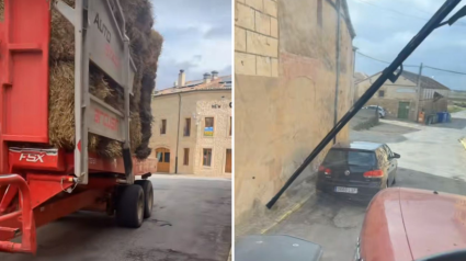 Las imágenes del tractor en la calle del pueblo