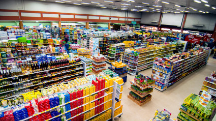 El interior de un supermercado