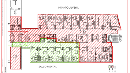 Plano del Área Infantil-Juvenil del Hospital Naval