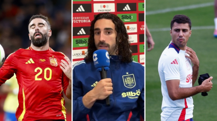 Dani Carvajal, Marc Cucurella y Rodri Hernández