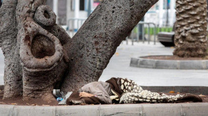 Foto de archivo de una persona durmiendo en el parque de San Telmo, en Las Palmas de Gran Canaria. EFE/ Quique Curbelo