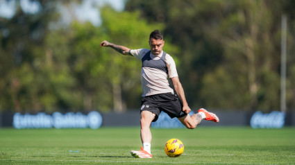 Iago Aspas en un entrenamiento del RC Celta