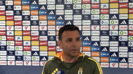 Javi Calleja en la rueda de prensa previa al partido ante el Málaga