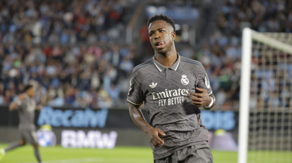 Vinicius celebra el 1-2 contra el Celta de Vigo.