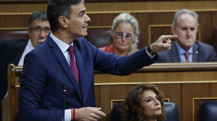 El presidente del Gobierno, Pedro Sánchez interviene en la sesión de control celebrada este miércoles en el Congreso