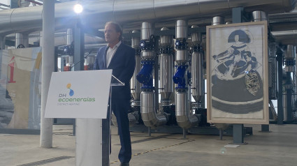 Teo Lopez, director de DH Ecoenergía durante la inauguración de la central térmica