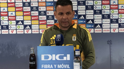 Javi Calleja en la rueda de prensa previa al partido