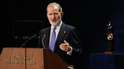 Felipe VI pronuncia su discurso en la ceremonia de entrega de los Premios Princesa de Asturias