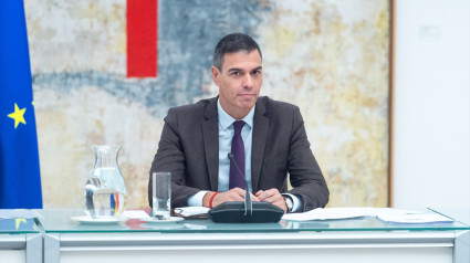 El presidente del Gobierno, Pedro Sánchez, durante un encuentro con organizaciones sociales y representantes del sector de la vivienda, en el Complejo de La Moncloa, a 22 de octubre de 2024, en Madrid (España)