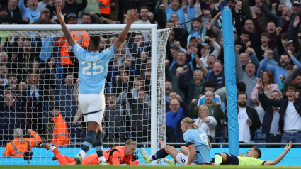 Haaland, tras marcar el primer gol del partido