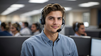 Trabajador en un Call Center