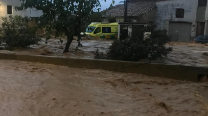 Imagen de las inundaciones sufridas en Herrera de los Navarros.