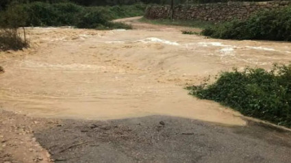 Desbordamiento del río Mijares a su paso por Olba.