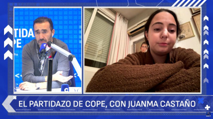 Paula, durante la entrevista en El Partidazo de COPE