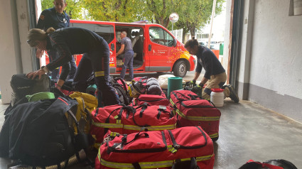 Imagen del material de los bomberos de Huesca