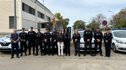 Los ocho policías locales que han partido hacia Valencia