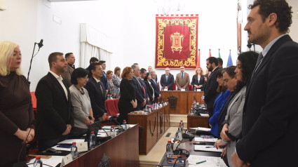 Minuto de silencio en el inicio del pleno de la corporación provincial en Baza