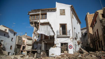 Casas destruidas en Letur tras la DANA