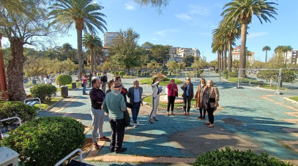 Gema Igual en el inicio de las obras de los Jardines de Piquío