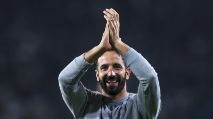 Rubén Amorim celebrando la victoria contra el Manchester City