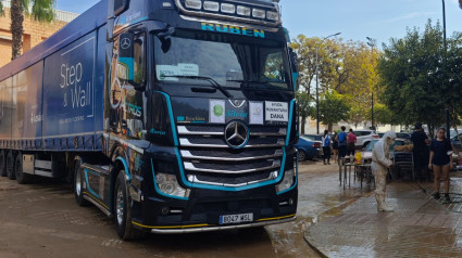 Una joven de Espeja de San Marcelino llegó ayer con su trailer a Aldaia