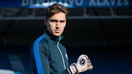 Adri Rodríguez, en un entrenamiento del Deportivo Alavés