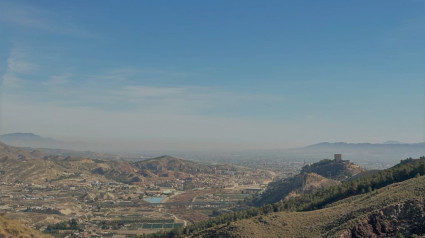 Vista aérea de Lorca durante el nuevo episodio de contaminación atmosférica