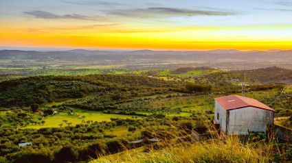 Hermoso paisaje en Alburquerque, Extremadura, Badajoz