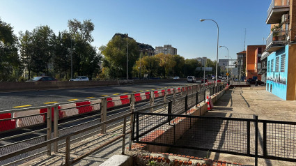 Tramo en obras de la A5