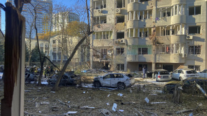 Una zona residencial de Odesa tras ser atacada con misiles rusos