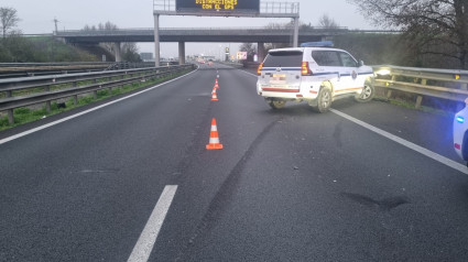 Imagen del accidente con la ertzaintza