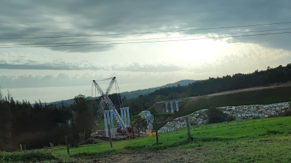 Obras en la autovía Lugo-Santiago