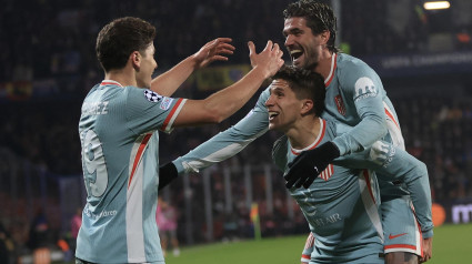 El Atlético de Madrid celebra el gol de Julián Álvarez