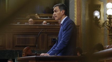 El presidente del Gobierno, Pedro Sánchez, durante su comparecencia este miércoles en el Congreso para informar de la gestión de la dana