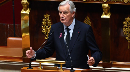 Michel Barnier, primer ministro de Francia, en la Asamblea Nacional