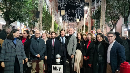 Inauguración del alumbrado en Roldán y Marín