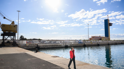 La presidenta de la APA, Rosario Soto, en el Muelle de Ribera I