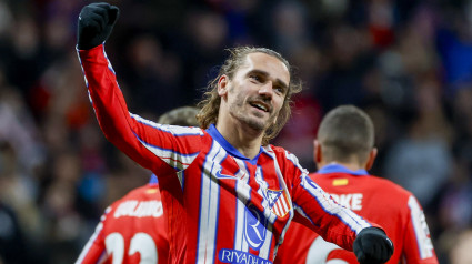 Griezmann celebra el tercer gol del equipo rojiblanco