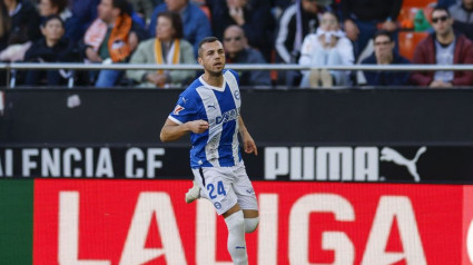 Gol de Joan Jordan en el Valencia-Espanyol