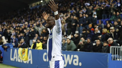 Cisse celebra el 1-0 del Leganés contra el Villarreal.