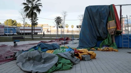 Estado que presentaba el castillo hinchable tras el accidente - EFE - Ana Escobar