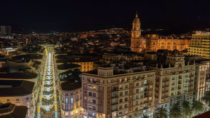 Luces de Navidad de Málaga en una imagen de archivo