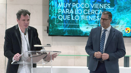 Rafa Maza y Sergio Serra en la presentación de la campaña esta mañana