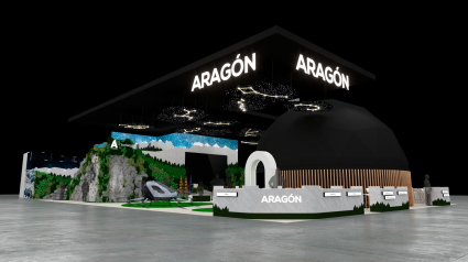 Así es la recreación del stand de Aragón en FITUR 2025.