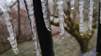 Hielo en la ventana de la Cope